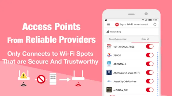 Japan Wi-Fi auto-connect android App screenshot 2